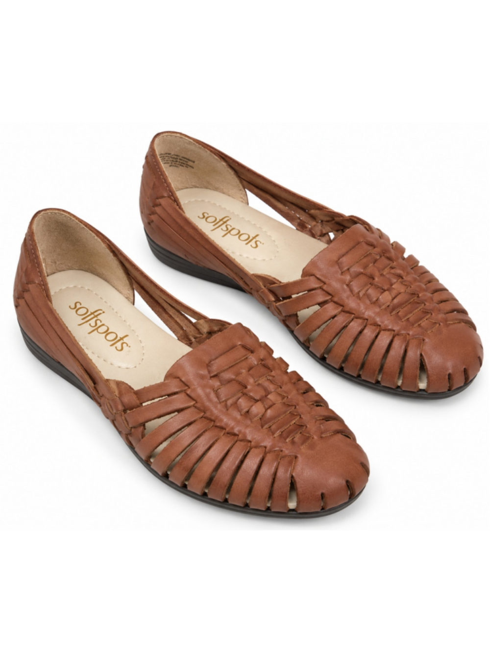 Softspots Trinidad 951390 Huarache Shoes 6W Brown Leather Woven Comfort NWOB